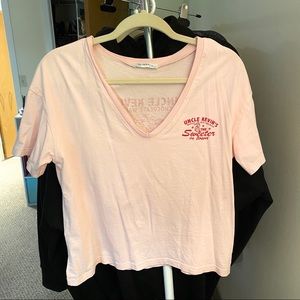 Zara Pink V-Neck T Shirt